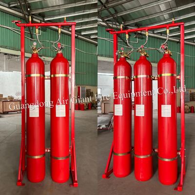 質  Network Type IG55 Inert Gas Fire Suppression System with 150-300 Bar Operating Pressure -10-50°C Storage Temperature and Audible And Visual Alarm 工場