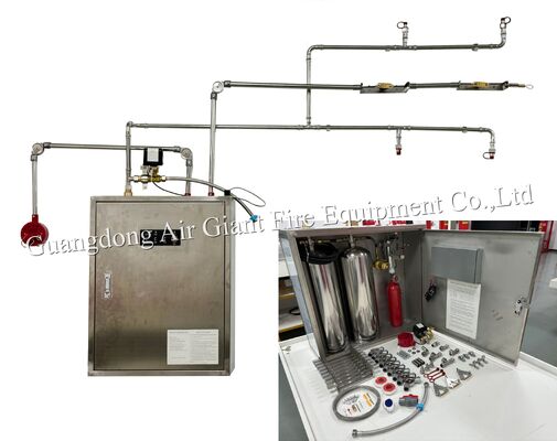 質  Double Bottle Kitchen Hood Fire Suppression System with 183°C Thermal Activation and 12L Fire Suppression Agent 工場