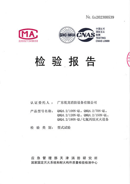 中国 Guangdong Air Giant Fire Equipment Co.,Ltd. 認証
